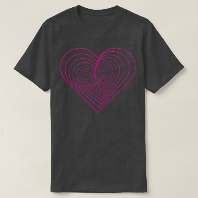 Fallend in Liebe Valentinstag Herzmuster T-Shirt (Design vorne)