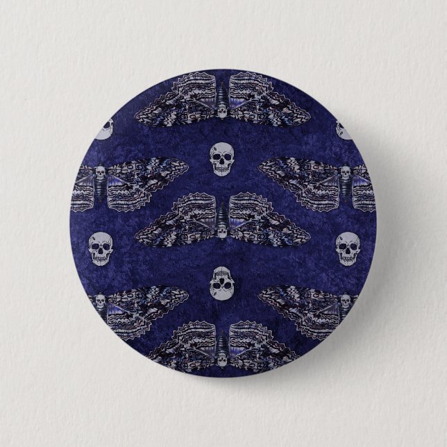 Fallend Totschlucht Moth and Skulls Button (Vorderseite)