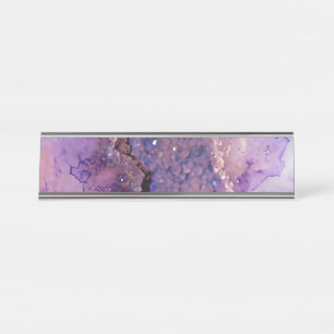 Fallende Amethyst-Geode Schreibtischnamensplakette