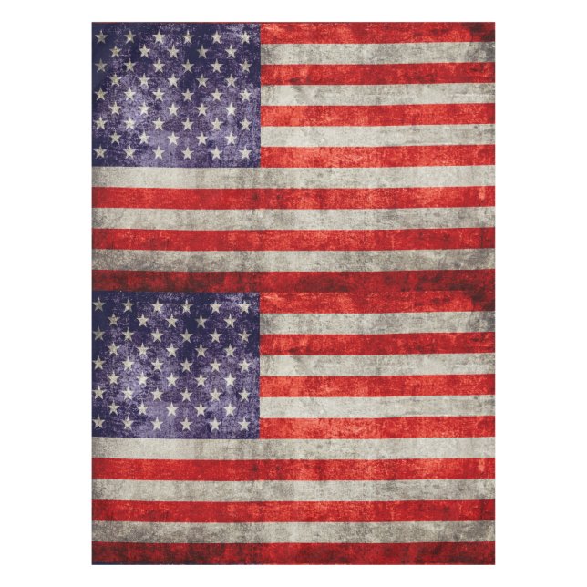 Fallende antike amerikanische Flagge Tischdecke (Vorderseite)