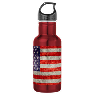 Fallende antike amerikanische Flagge Trinkflasche