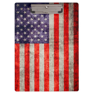 Fallende Antique Amerikanische Flagge Klemmbrett