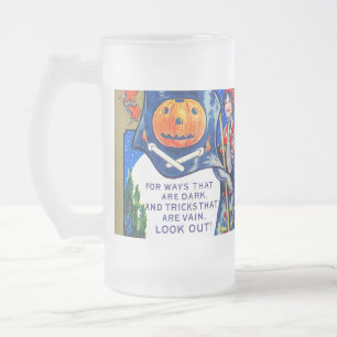 Fallende Ausblicke Halloween-Zeit Mattglas Bierglas