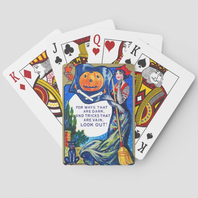 Fallende Ausblicke Halloween-Zeit Spielkarten (Rückseite)