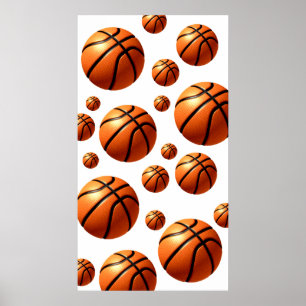 Fallende Balls Motivierend Basketball-Artwork Poster