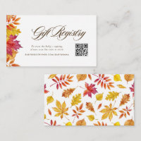 Fallende Blätter Baby Shower QR Code Registrierung
