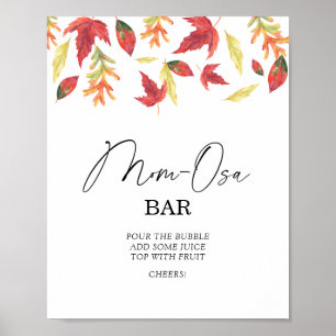 Fallende Blätter Babydusche Momosa Bar Poster