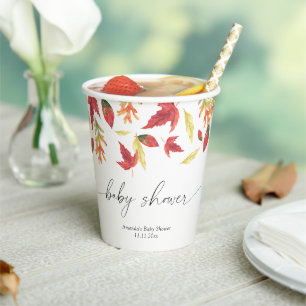 Fallende Blätter Babydusche Pappbecher