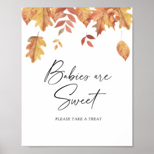 Fallende Blätter - Babys sind ein süßes Poster