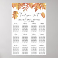 Fallende Blätter Brautparty-Sitzkarte
