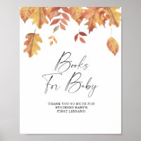 Fallende Blätter - Bücher für Baby-Plakat