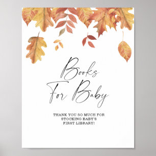 Fallende Blätter - Bücher für Baby-Plakat Poster
