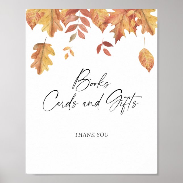 Fallende Blätter - BÜCHERKARTEN UND GIFTS-Plakat Poster (Vorne)