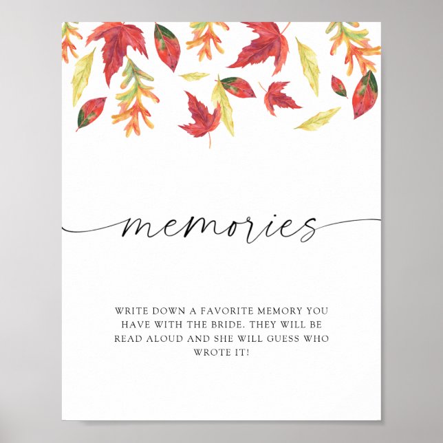 Fallende Blätter - Erinnerungen mit der Braut Poster (Vorne)