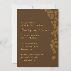 Fallende Blätter Erntedank Party Einladung