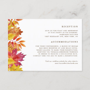 Fallende Blätter Garland Herbstwochenende Details Begleitkarte