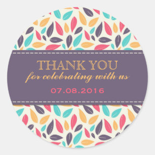 Fallende Blätter Gastgeschenk Hochzeit-Sticker Runder Aufkleber
