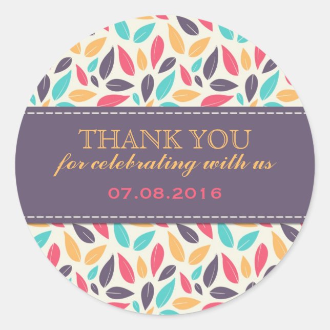 Fallende Blätter Gastgeschenk Hochzeit-Sticker Runder Aufkleber (Vorderseite)