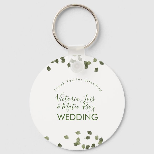 Fallende Blätter Herbst Grüne Danke Schlüsselanhänger (Vorderseite)