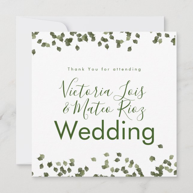 Fallende Blätter Herbst Herbst Danke Hochzeit (Vorderseite)