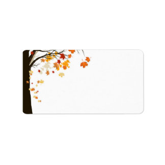 Fallende Blätter Herbst Herbst-Hochzeitsplattform Adressaufkleber