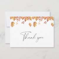 Fallende Blätter Herbstdusche - Dankeschön Card