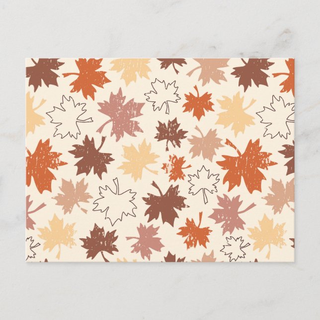 Fallende Blätter im natürlichen Erdherbstdesign Postkarte (Vorderseite)