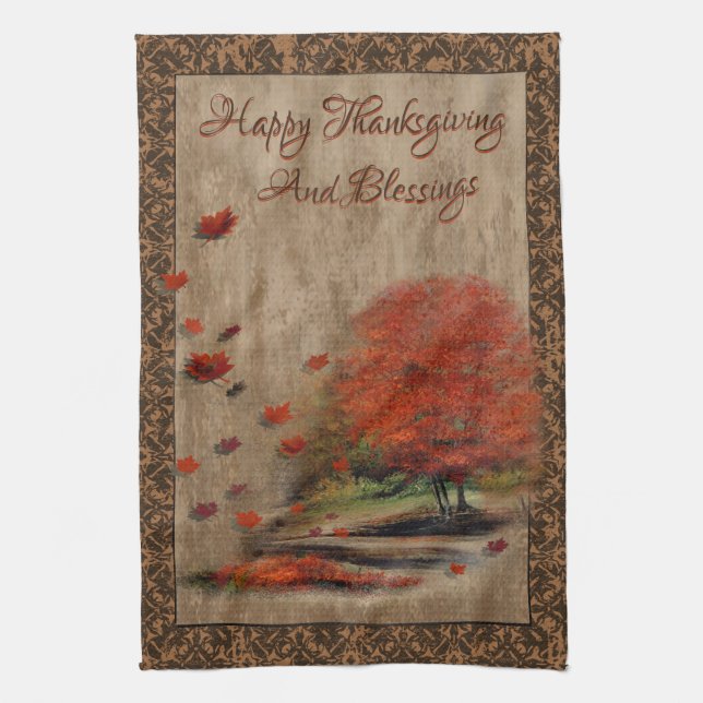 Fallende Blätter Landschaft Küche Handtuch (Vertikal)