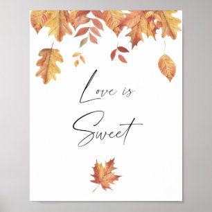 Fallende Blätter - Liebe ist süß, nimm eine Lecker Poster