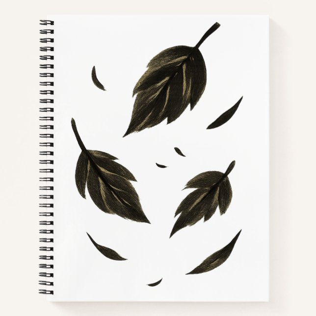 Fallende Blätter - Minimalistische Tinte Notizbuch (Vorderseite)