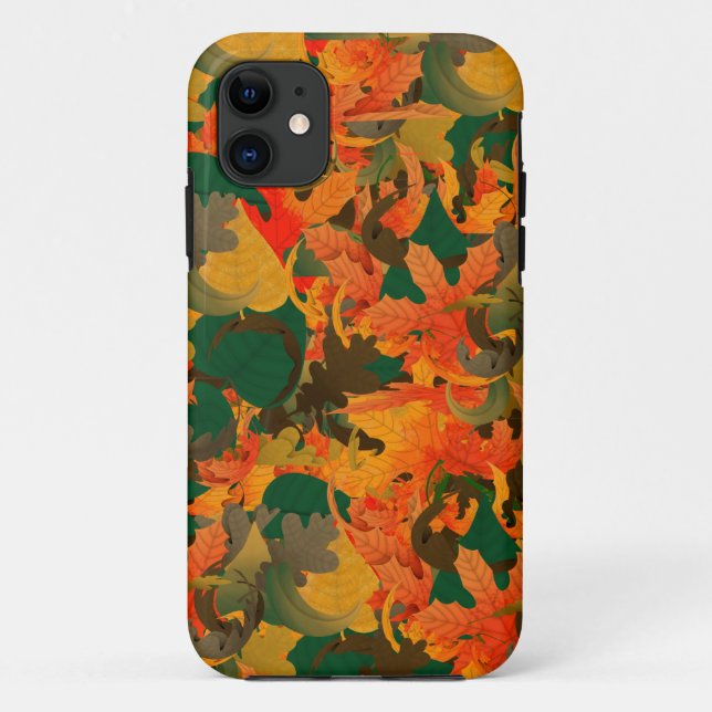 Fallende Blätter Muster für Herbst Case-Mate iPhone Hülle (Rückseite)