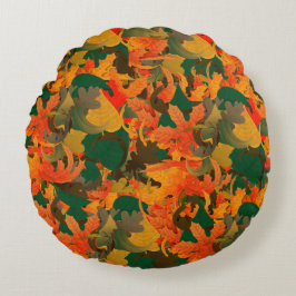 Fallende Blätter Muster für Herbstwirbelkissen Rundes Kissen