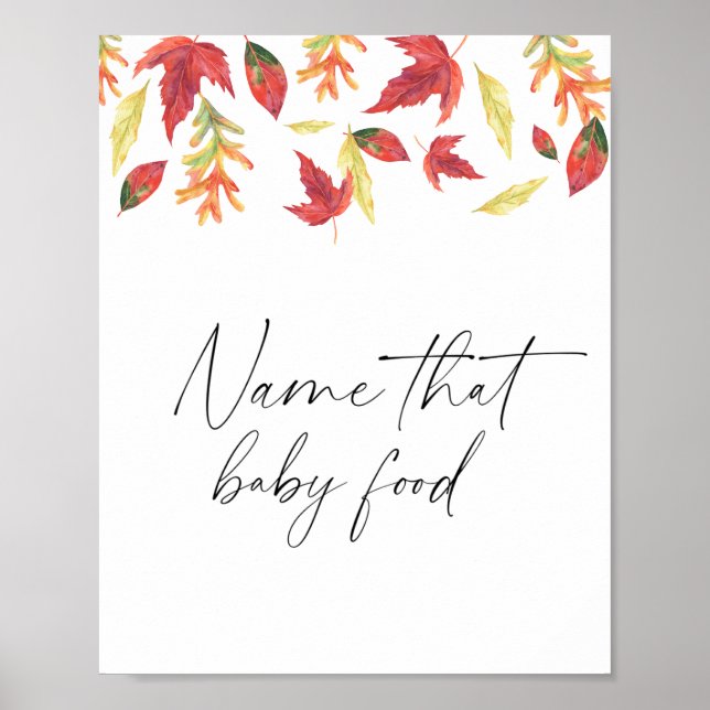 Fallende Blätter - nennen Sie das Babynahrung Poster (Vorne)