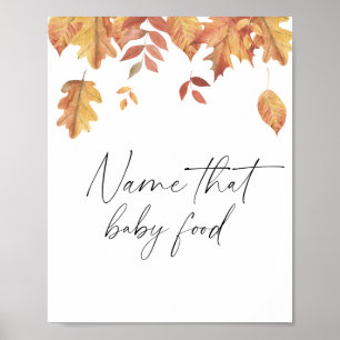 Fallende Blätter - nennen Sie das Babynahrung Poster