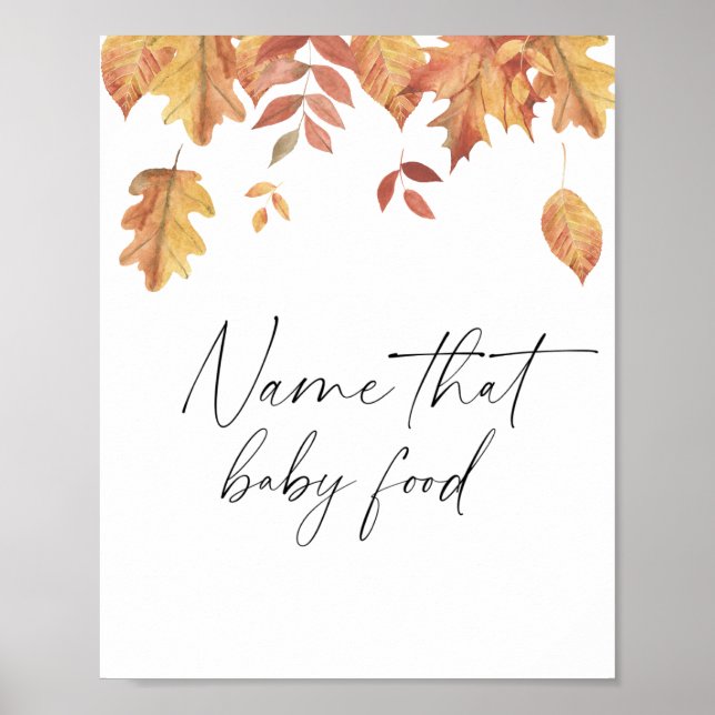 Fallende Blätter - nennen Sie das Babynahrung Poster (Vorne)