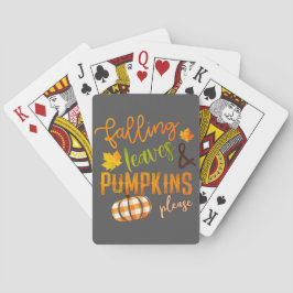 Fallende Blätter & Pumpkins Bitte Erntedank Spielkarten