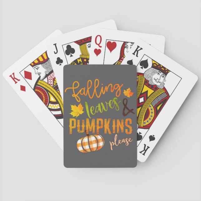 Fallende Blätter & Pumpkins Bitte Erntedank Spielkarten (Rückseite)