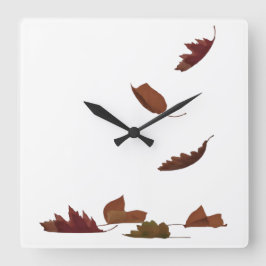 Fallende Blätter Quadratische Wanduhr
