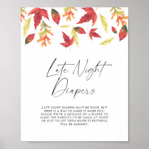 Fallende Blätter Späte Nacht Windeln Spiel Poster