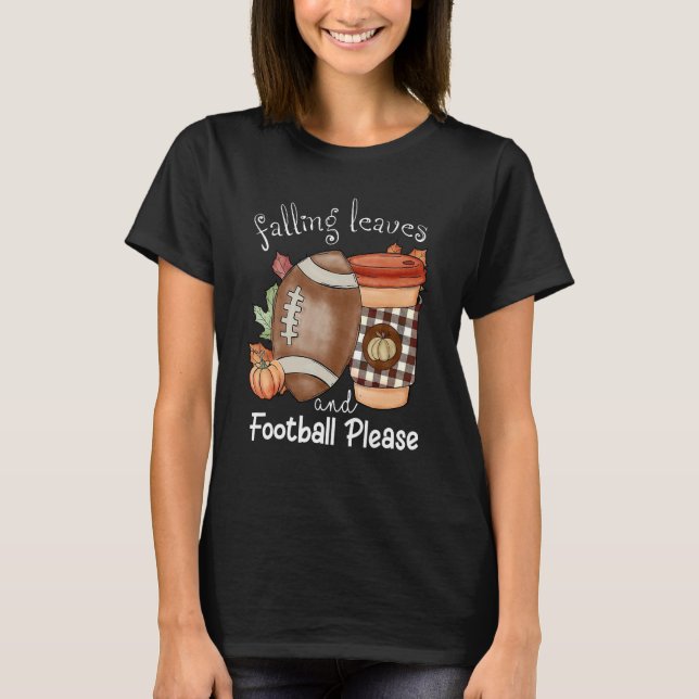 Fallende Blätter und Fußball Bitte Herbstsaison H T-Shirt (Vorderseite)