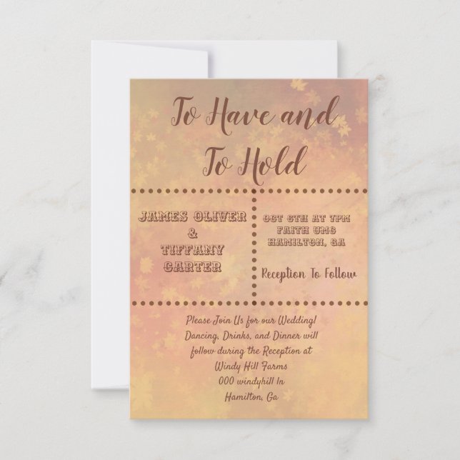 Fallende Blätter und Punkte Einladung (Vorderseite)