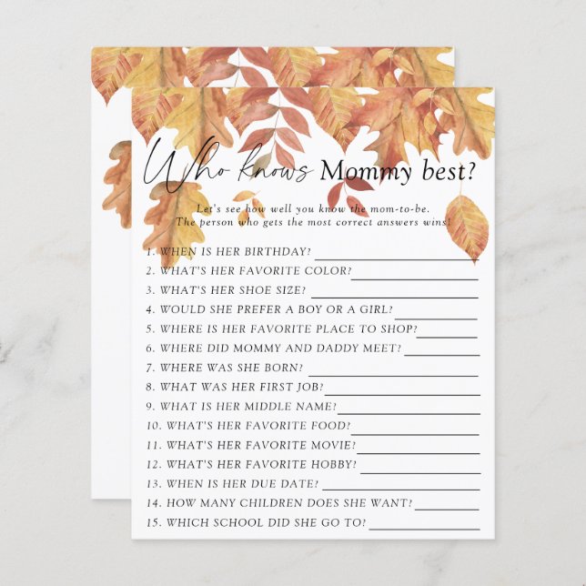 Fallende Blätter - Wer kennt das beste Spiel der M (Vorne/Hinten)