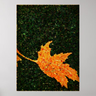 Fallende Blätterölmalerei Poster