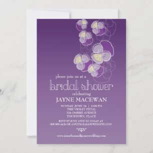 Fallende Blume Violet Ombre Brautparty Einladung
