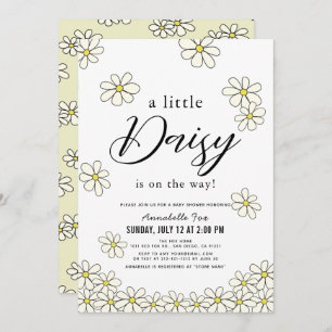 Fallende Daisies White Floral Baby Shower Einladung