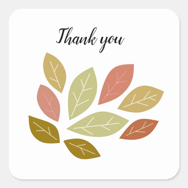 Fallende farbige Blätter Quadratischer Aufkleber (Vorderseite)