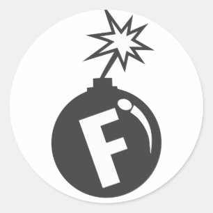 fallende Fbombe Aufkleber