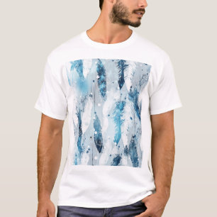 Fallende Federn: Blaues Wasser Nahtlos T-Shirt