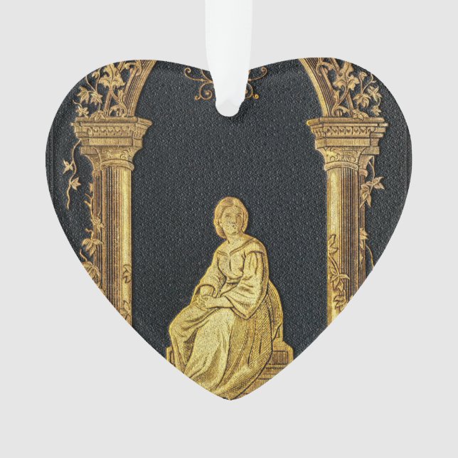Fallende Frau in Gold-Buchdeckung Ornament (Vorderseite)