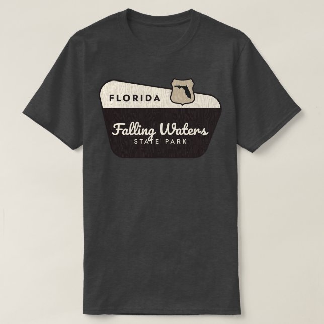 Fallende Gewässer Staat Park Florida Begrüßungszei T-Shirt (Design vorne)